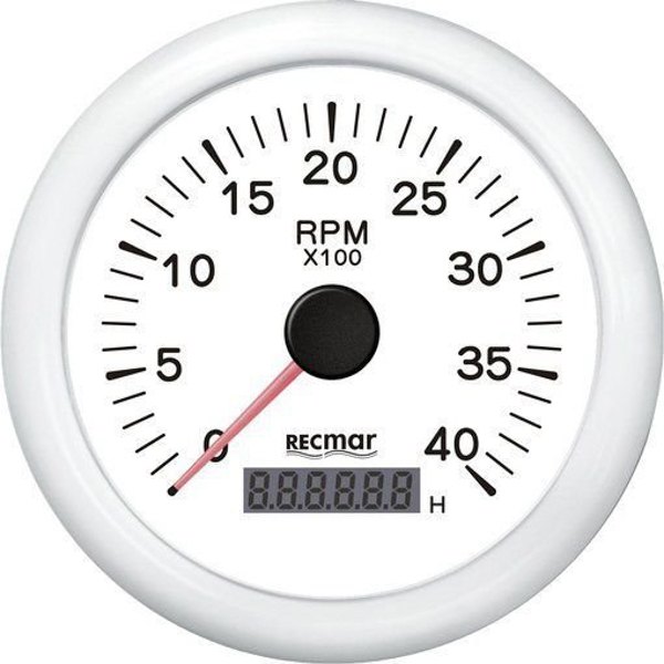 Recmar RECKY07306 0-4000 RPM Тахометр Белая  White 100 mm 