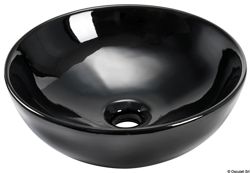 Купить Чёрная керамическая раковина полусферической формы 365 мм, Osculati 50.188.88 7ft.ru в интернет магазине Семь Футов