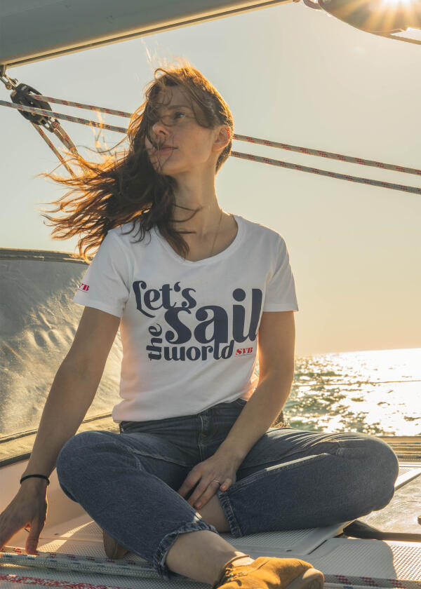 Купить SVB Женская футболка «Давай отправимся под парусом по миру» / белая / Размер одежды: XL 7ft.ru в интернет магазине Семь Футов