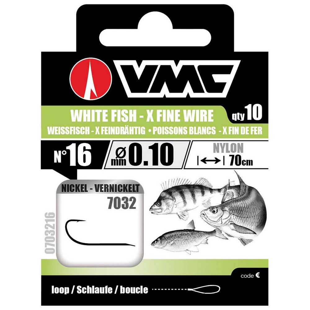 VMC 0703212 White Fish X Fine Wire Связанные Крючки 70 см Серебристый Nickel 12 