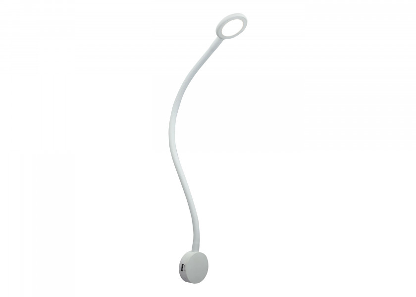 Купить Светодиодная лампа для чтения VOLOS с 2 USB-портами для зарядки / Белый 7ft.ru в интернет магазине Семь Футов