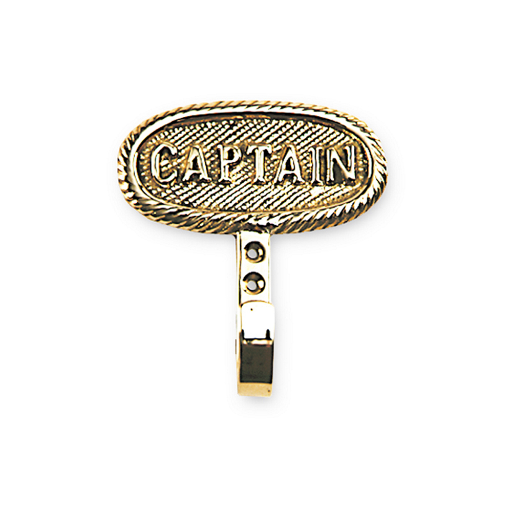 Крючок-вешалка с надписью "Captain" Foresti & Suardi QUIN086 80x90мм из полированной латуни