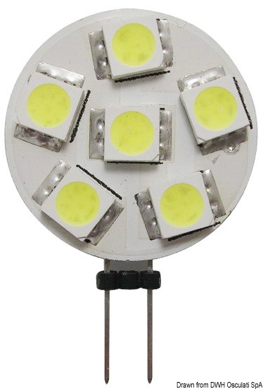 Купить Лампочка светодиодная с боковым креплением G4 12-24В 1.2Вт 6-светодиодов, Osculati 14.450.05 7ft.ru в интернет магазине Семь Футов
