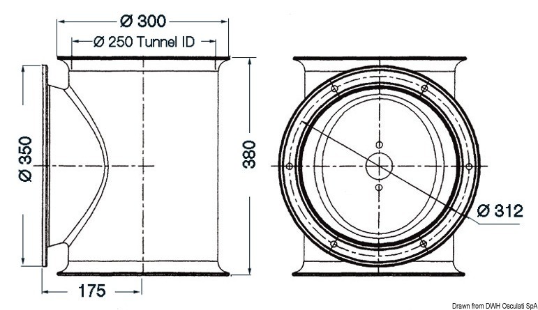 Купить Lewmar tunnel for stern thruster Ø 250 mm, 02.043.03 7ft.ru в интернет магазине Семь Футов