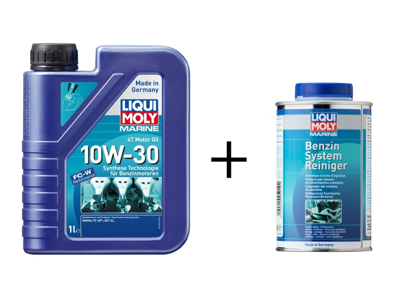 Купить LIQUI MOLY Комплект подвесного двигателя / моторное масло Marine 4T / 1 литр 10W-30 / вкл. Очиститель морской бензиновой системы 29325-bvs 7ft.ru в интернет магазине Семь Футов