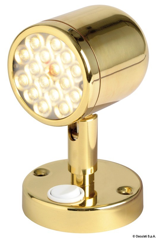 Купить Точечный LED светильник 8/30В 3.1Вт корпус из латуни с выключателем, Osculati 13.947.11 7ft.ru в интернет магазине Семь Футов