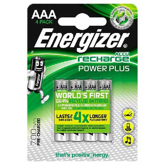Energizer ENERGIZEREGHR03/B4 HR03 700MaH AAA Аккумуляторы 4 единицы Серебристый Black / Grey / Green