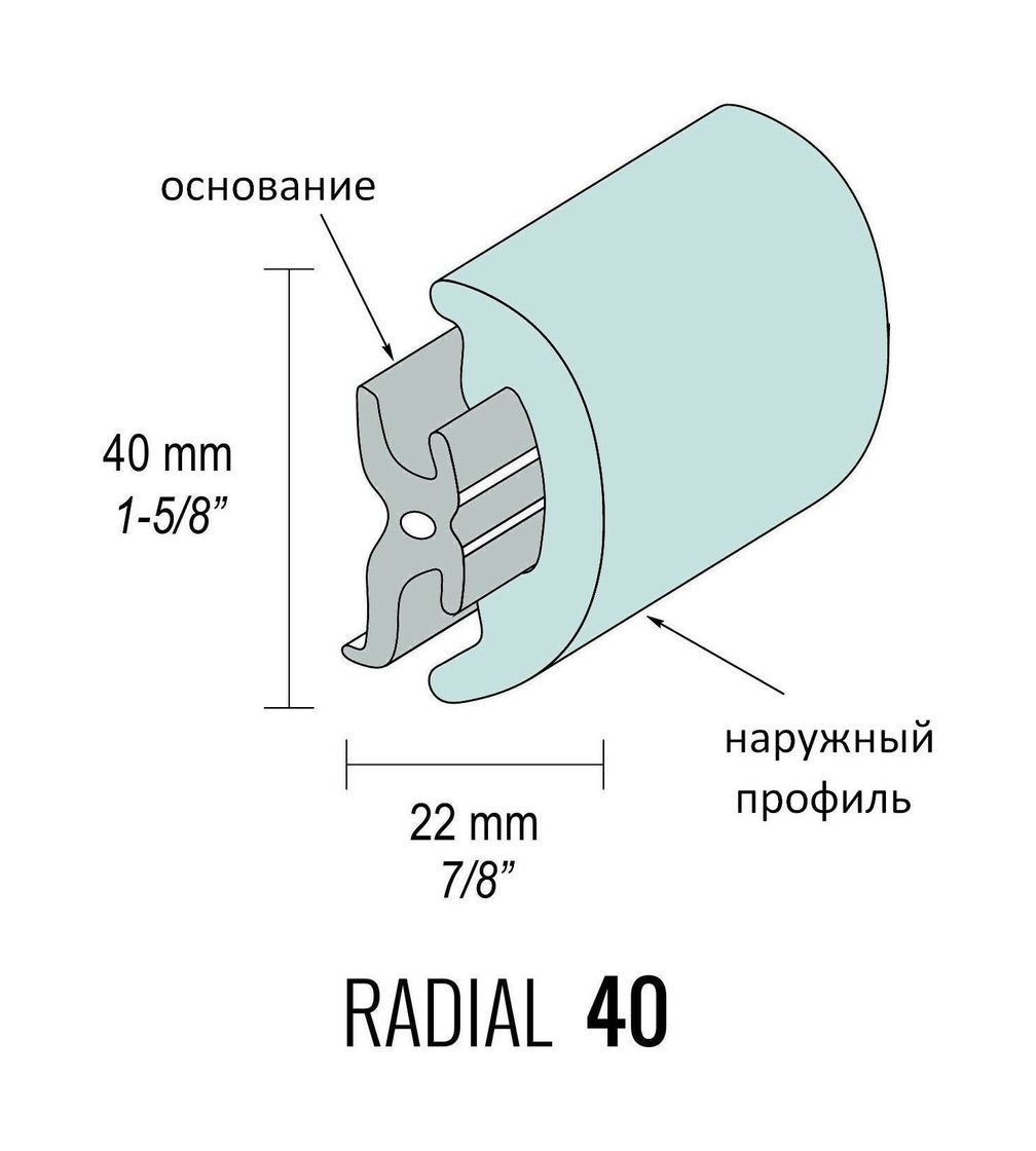Купить Вставка для привального бруса Tessilmare RADIAL 40 RAD40B24M 24м 40x21мм из чёрного ПВХ, Osculati 44.042.04 7ft.ru в интернет магазине Семь Футов