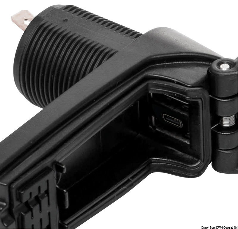 Купить Dual USB socket Type A + Type C, Osculati 14.195.68 7ft.ru в интернет магазине Семь Футов