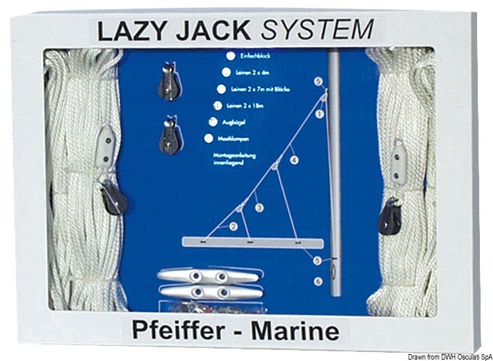 Комплект Pfeiffer Lazy Jack для судов до 12 метров, Osculati 67.763.00