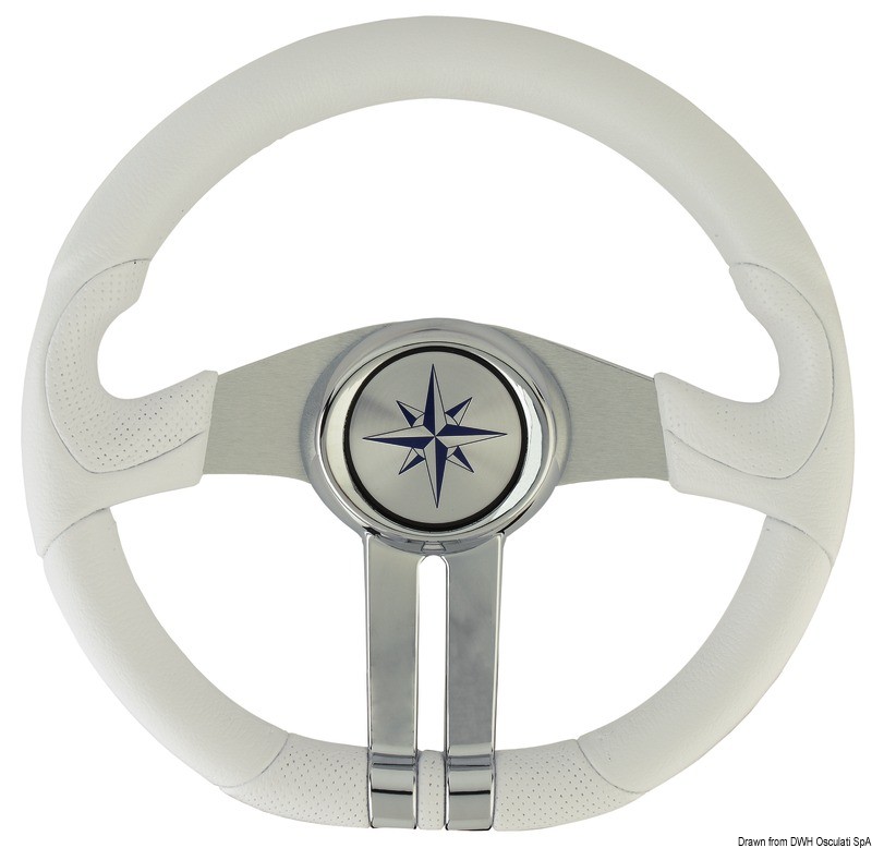 Купить Baltic white steering wheel silver/chrome spokes, 45.158.31 7ft.ru в интернет магазине Семь Футов