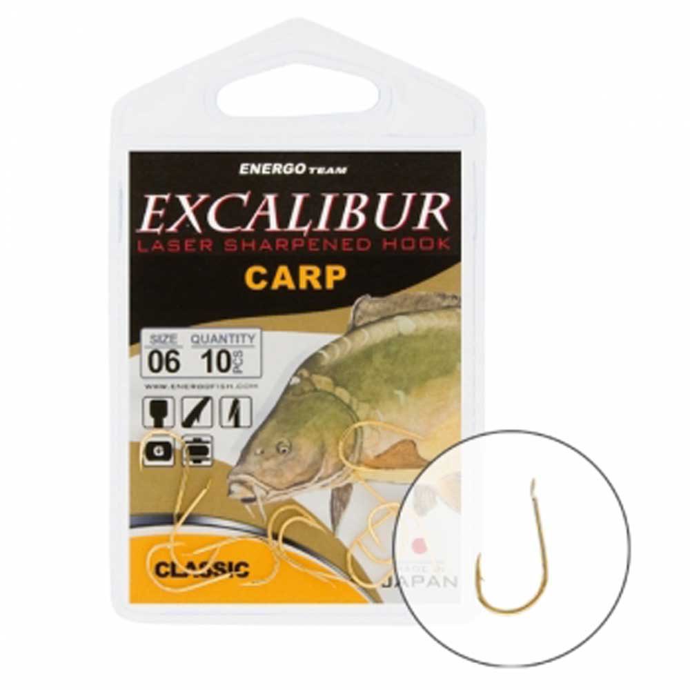 Excalibur 47015012 Carp Classic Dorado Зубчатый Крюк Бесцветный Gold 12