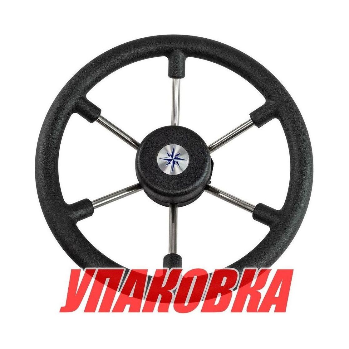 Рулевое колесо LEADER TANEGUM черный обод серебряные спицы д. 330 мм (упаковка из 12 шт.) Volanti Luisi VN7330-01_pkg_12