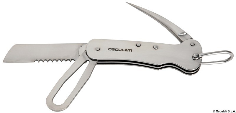 Нож парусный такелажный 100/150мм с рукояткой из нержавеющей полированной стали, Osculati 10.285.10
