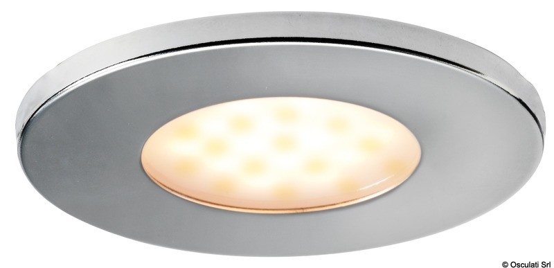 Купить Встраиваемый круглый LED светильник Aruba 12/24В 3Вт 193Лм белый свет c выключателем, Osculati 13.444.02 7ft.ru в интернет магазине Семь Футов