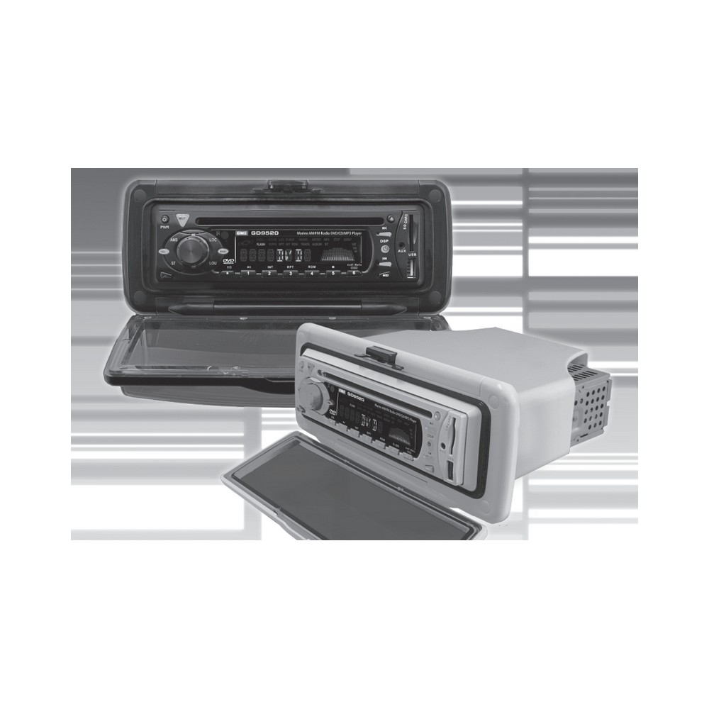 Водонепроницаемая судовая стереомагнитола GME Electrophone GR9520W AM/FM DVD/MP3 USB SD белая скрытый монтаж