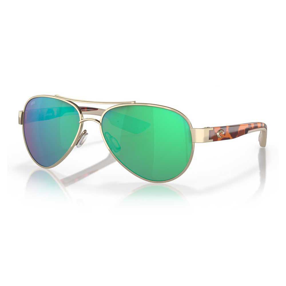 Costa 06S4006-40062256 Зеркальные поляризованные солнцезащитные очки Loreto Rose Gold Green Mirror 580G/CAT2