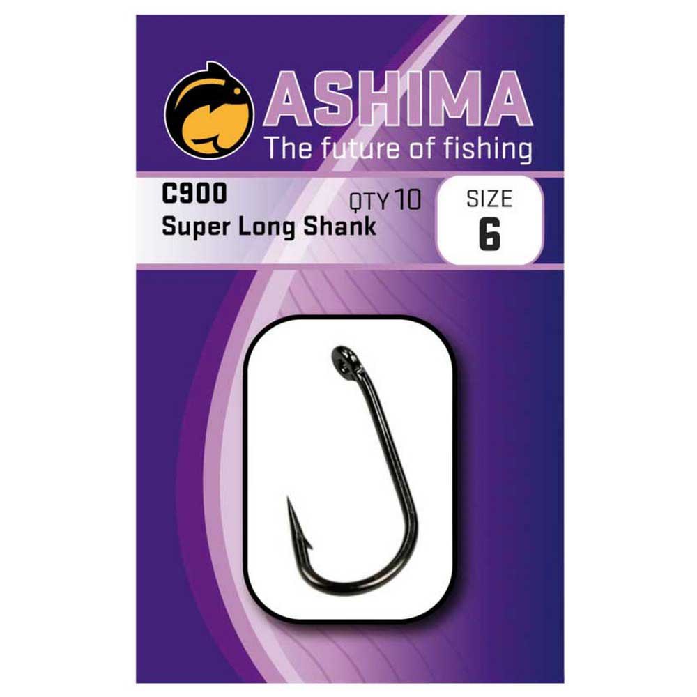 Ashima fishing AS90010 C900 Super Long Shank Крючки С Одним Глазком Black Nickel 10