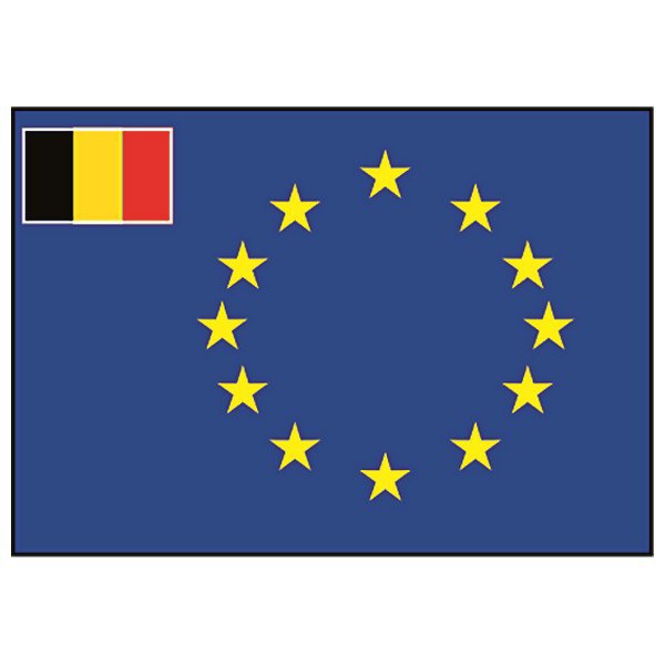 Talamex 27332250 European With Small Belgium Flag Голубой  Blue 50 x 75 cm 