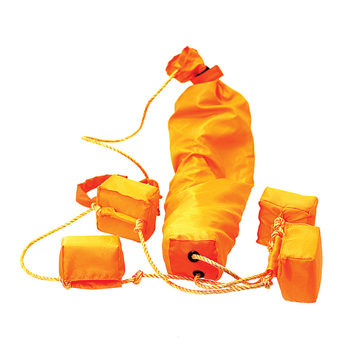 Спасательный конец Александрова Планета 221002 30м из полипропилена с петлей Ø40см и четырьмя поплавками яркого-оранжевого цвета