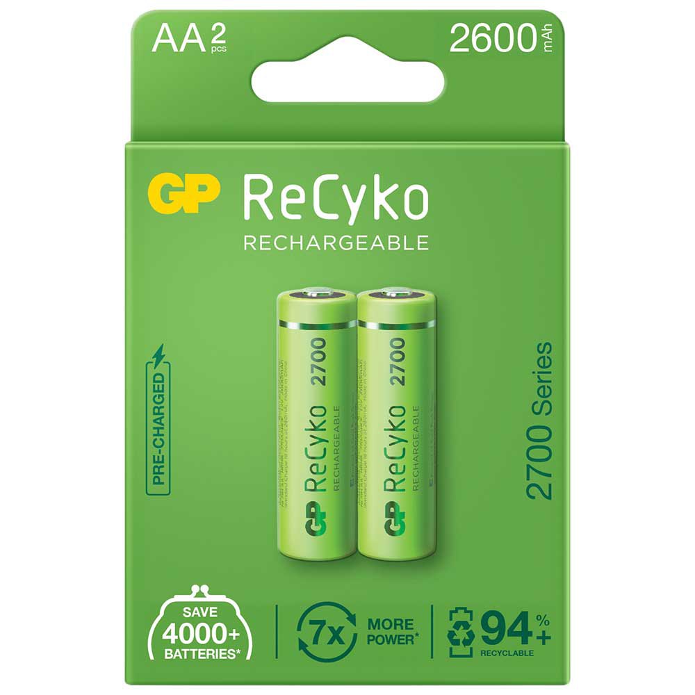 Gp batteries GP-G144 ReCyko LR06 2600mAh Аккумуляторы типа АА 2 единицы измерения Зеленый Green