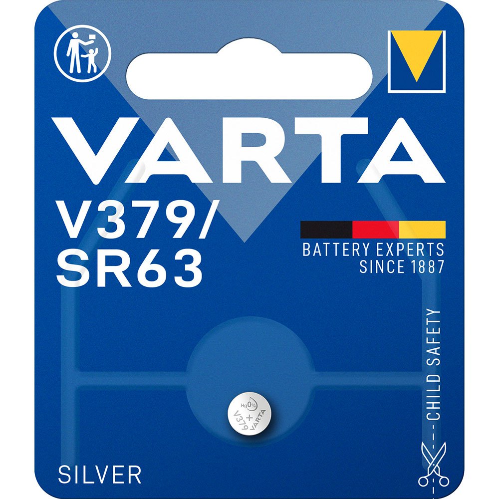 Varta 38551 V379 Кнопка Батарея Серебристый Blue