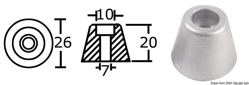 Купить Aluminium spare anode orig. ref. 61180, 43.070.21 7ft.ru в интернет магазине Семь Футов