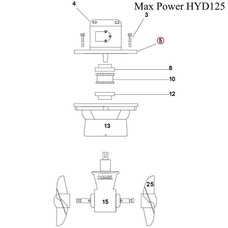 Адаптер гидравлического двигателя Max Power 633752 для ПУ CT HYD 125/225/300/325