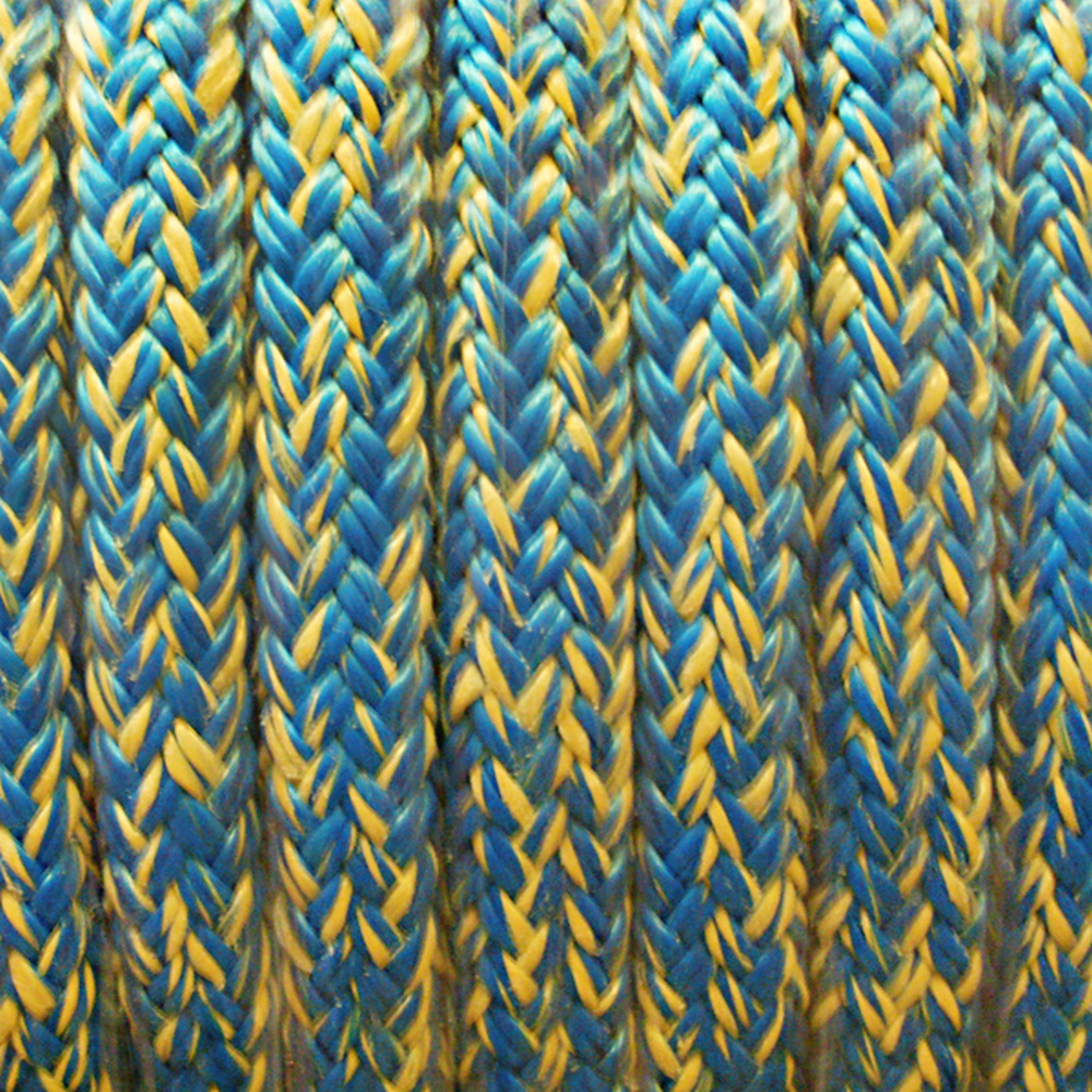 Трос плетеный для крепления кранцев из волокна Kevlar/Pes HT Benvenuti KEW/PES-COVER-B/Y-8 Ø8мм голубой/желтый