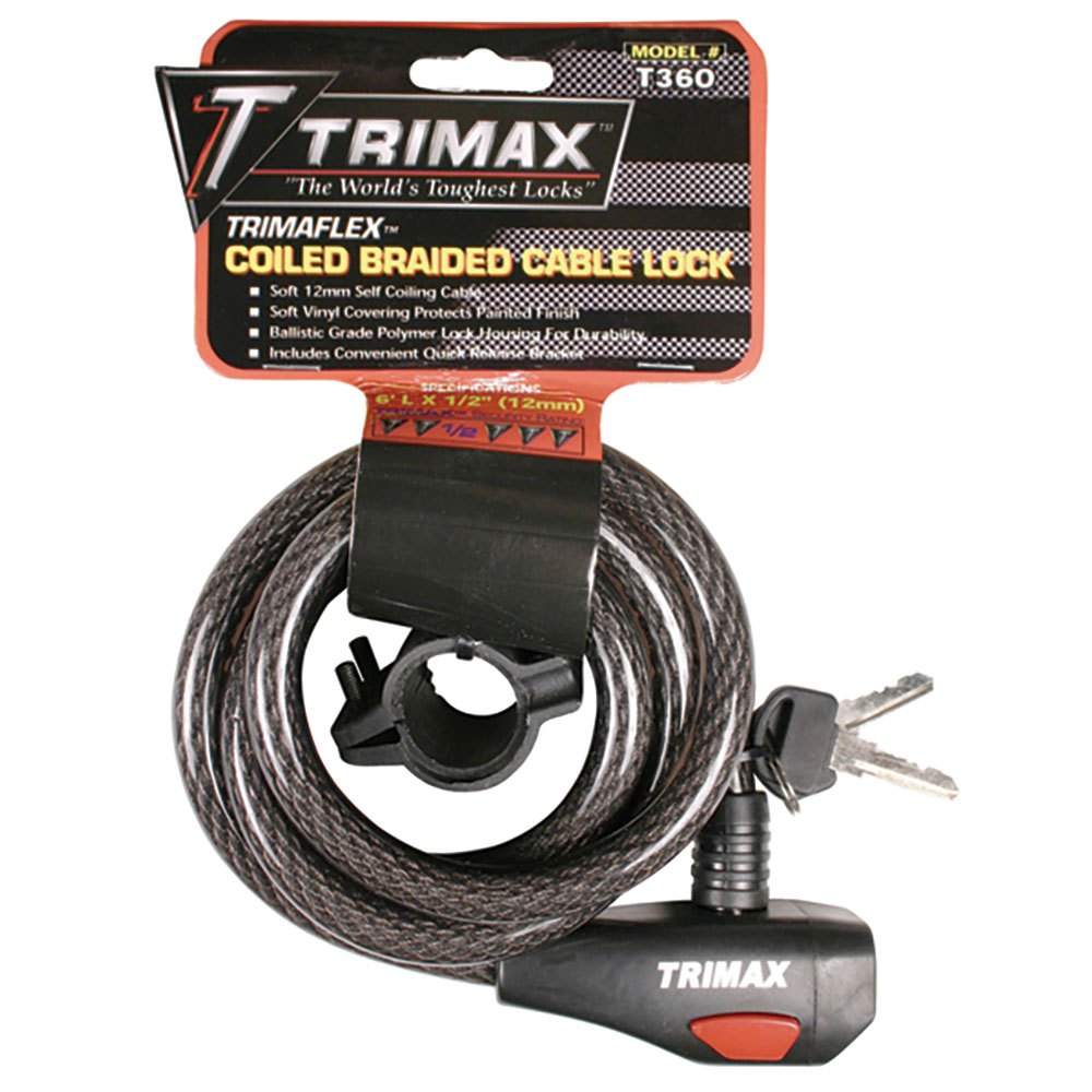 Trimax locks 255-TKC126 Security Замок С Тросиком Черный