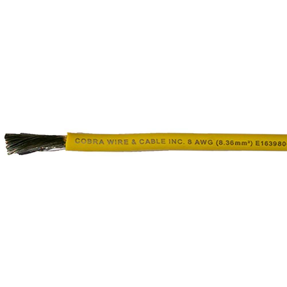 Cobra wire&cable 446-A2002T04V25FT Кабель аккумуляторной батареи из луженой меди 2AWG 7.6 m Желтый Yellow