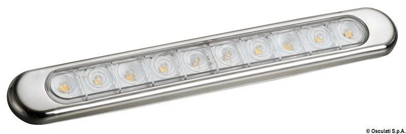 Купить Накладной 10 LED светильник водонепроницаемый IP66 12В 6Вт 450Лм корпус из нержавеющей стали без выключателя, Osculati 13.192.01 7ft.ru в интернет магазине Семь Футов