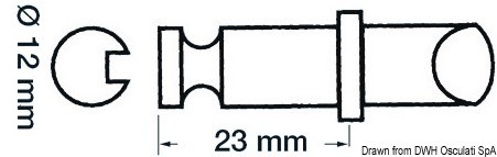 Купить Уключина из хромированной латуни 23 x 12 мм, Osculati 34.430.12 для разборных весел резиновых лодок 7ft.ru в интернет магазине Семь Футов