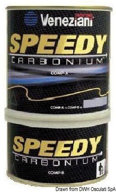 Купить  Необрастающая краска с углеволокном чёрная Veneziani Spedy Carbonium 10,6 м2/л 0,75 л, Osculati 65.000.03 7ft.ru в интернет магазине Семь Футов