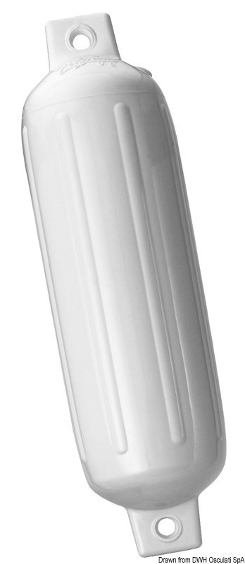 Кранец ребристый из виниловой пластмассы Polyform US G6 41-137-889 279 x 762 мм 30' - 40' белый