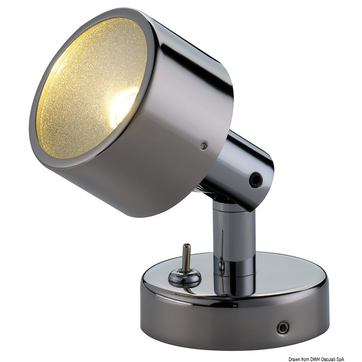 Точечный LED светильник Laguna 12/24В 3Вт облегченный корпус из хромированной латуни с выключателем, Osculati 13.439.21