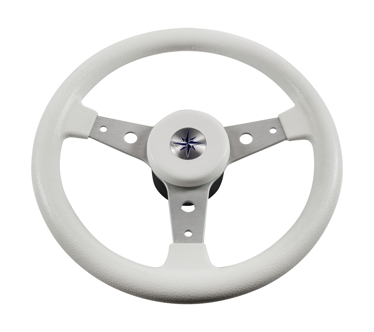 Рулевое колесо DELFINO обод белый,спицы серебряные д. 340 мм Volanti Luisi VN70401-08