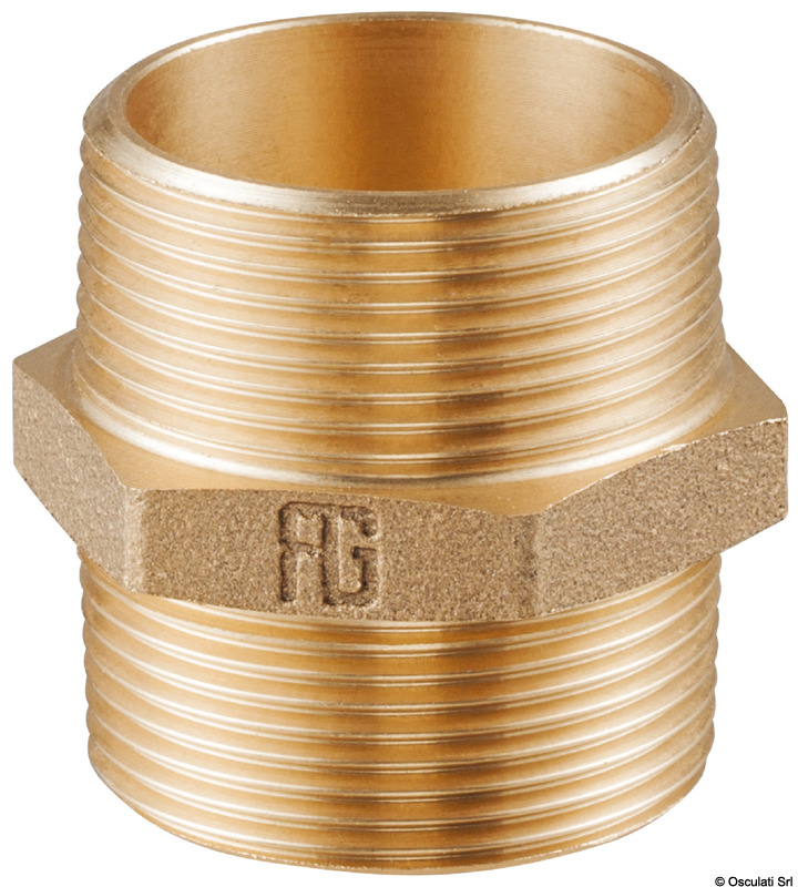 Купить GUIDI bronze double nipple M-M 1", Osculati 17.565.05 7ft.ru в интернет магазине Семь Футов