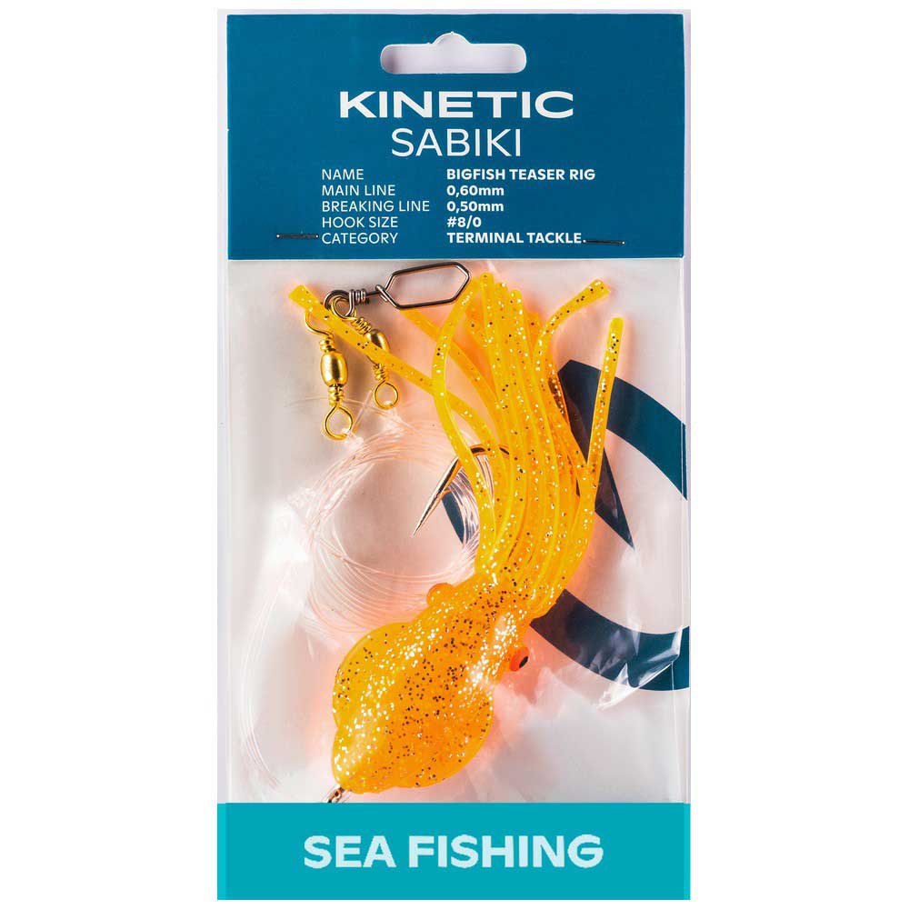 Kinetic F142-206-051 Sabiki BigFish Teaser Рыболовное Перо Желтый Pink / Glow