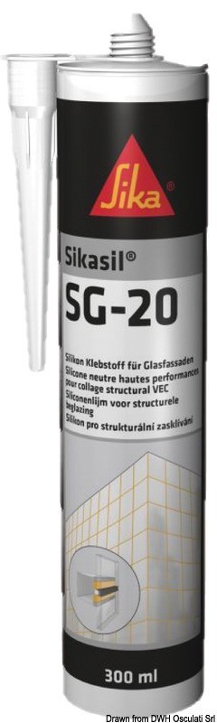 Купить Силиконовый клей чёрный Sikasil SG-20 300 мл, Osculati 65.289.60 7ft.ru в интернет магазине Семь Футов