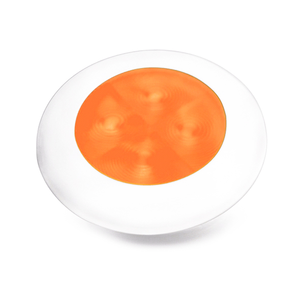 Светильник врезной водонепроницаемый LED Hella Marine Slim Line 2XT 980 507-641 12В 0,5Вт круглый белый пластиковый корпус оранжевый свет