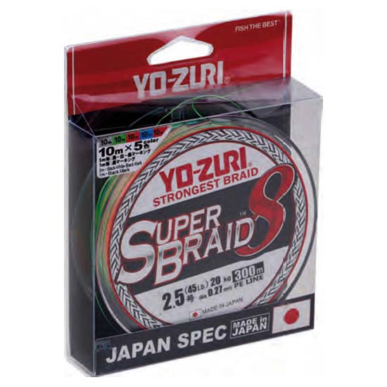 Yo-Zuri 822682 Супер коса 8X 300 M Многоцветный Multicolour 0.240 mm 