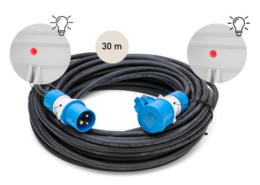 Купить CEE Extension Cable / 2.5 qmm / 30 m / rubber cable / black / with power indicator 76550-bvs 7ft.ru в интернет магазине Семь Футов
