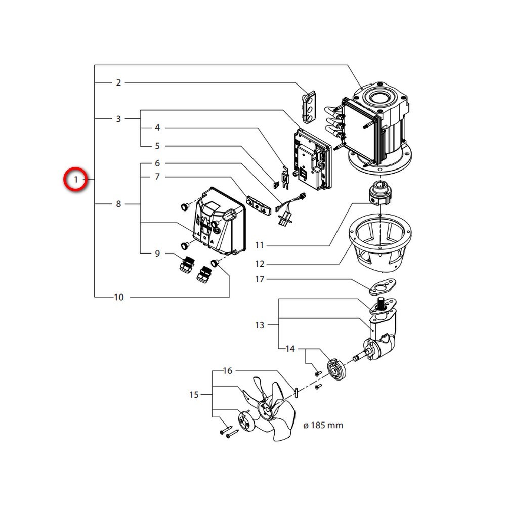 Электродвигатель в сборе Vetus BPA0762 для ПУ BOWA0762