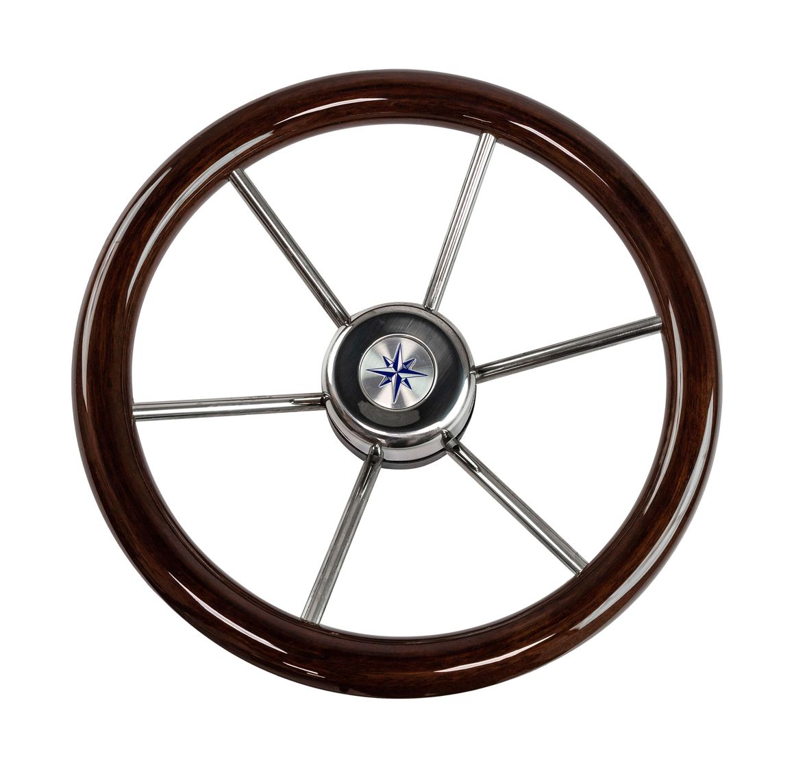 Рулевое колесо LEADER WOOD деревянный обод серебряные спицы д. 340 мм Volanti Luisi VN7340-33