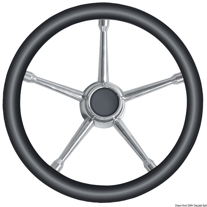 A soft polyurethane steering wheel black/SS 350 mm, 45.135.01