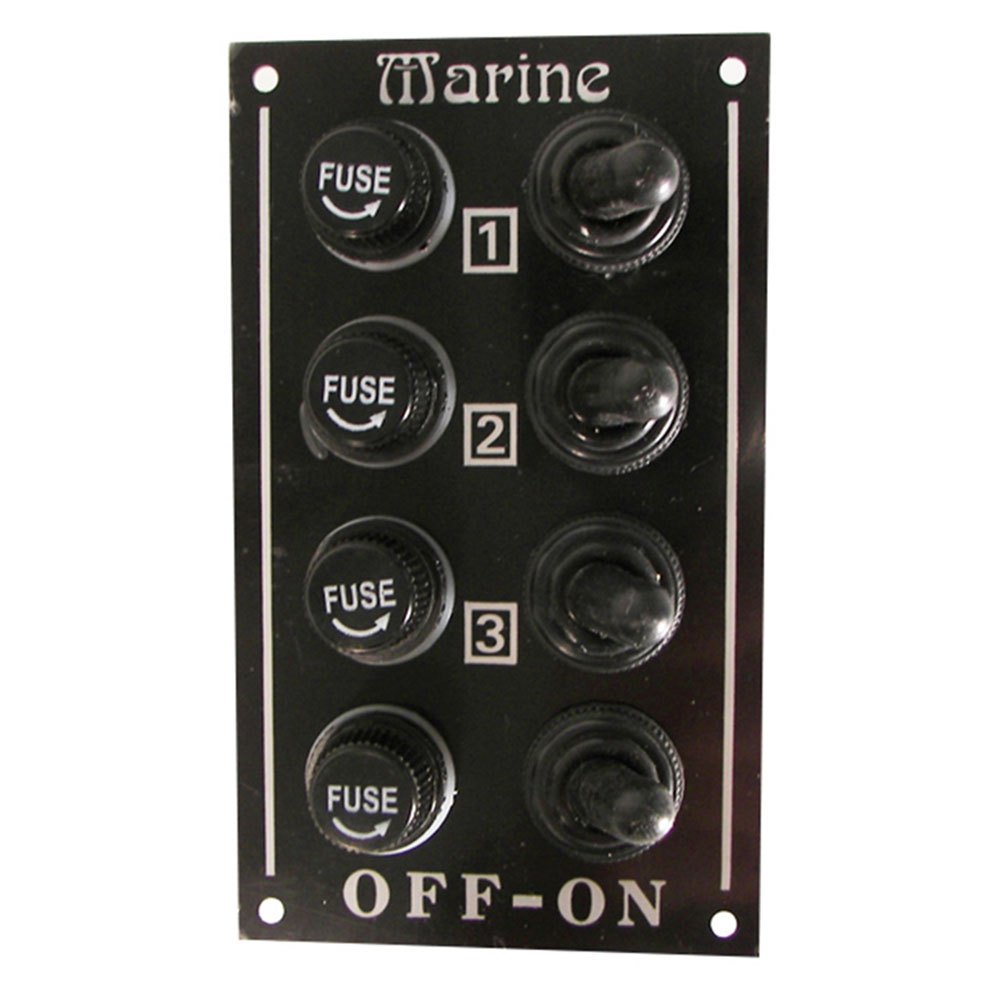 Marine town 3939225 Патрон плавкого предохранителя 4 Электрическая панель переключателей Серебристый Black 120 x 70 mm 