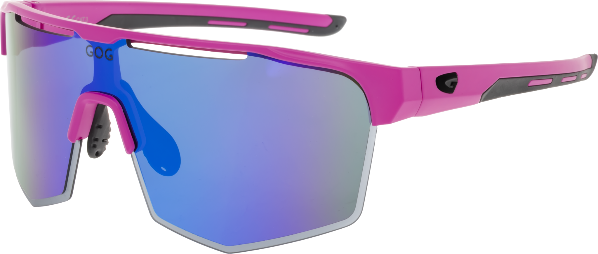 Купить Спортивные очки GOG Athena / Matt Neon Pink-Black / White-Blue Lens, e508-3 7ft.ru в интернет магазине Семь Футов
