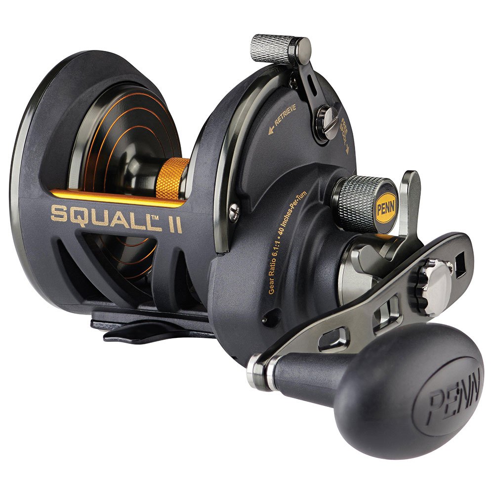 PENN 1522174 Squall II Star Drag Левая троллинговая катушка Черный ...
