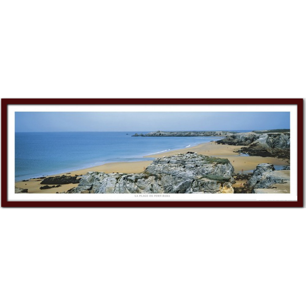 Постер Киберон-Пляж Порт-Бара "Quiberon-Plage de Port-Bara" Гийома Плиссона Art Boat/OE 339.02.443M 33x95см в коричневой рамке